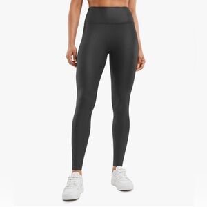 CRZ Yoga High-Waist Matte Butter Luxe Black Faux Leather  Leggings Med. NWT